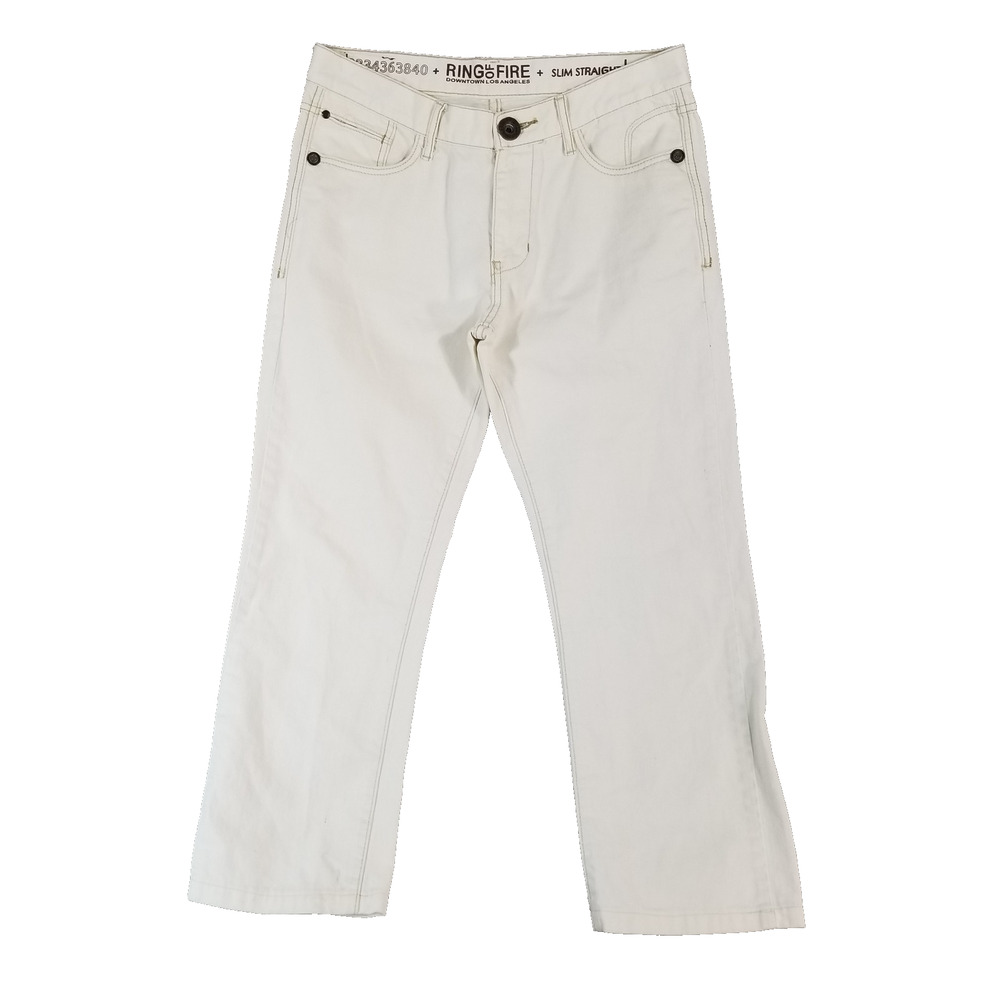 Ring of Fire Jeans‎ Mens 32x25 White Slim Straight Hyperion Ave Cotton Pants